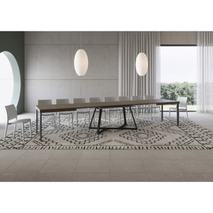 Tavolo allungabile 90x180/440 cm Booster tortora gambe antracite