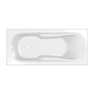 Baignoire rectangulaire 150x70x54cm - Acrylique et ABS Blanc - Dossier et accoudoirs intégrés