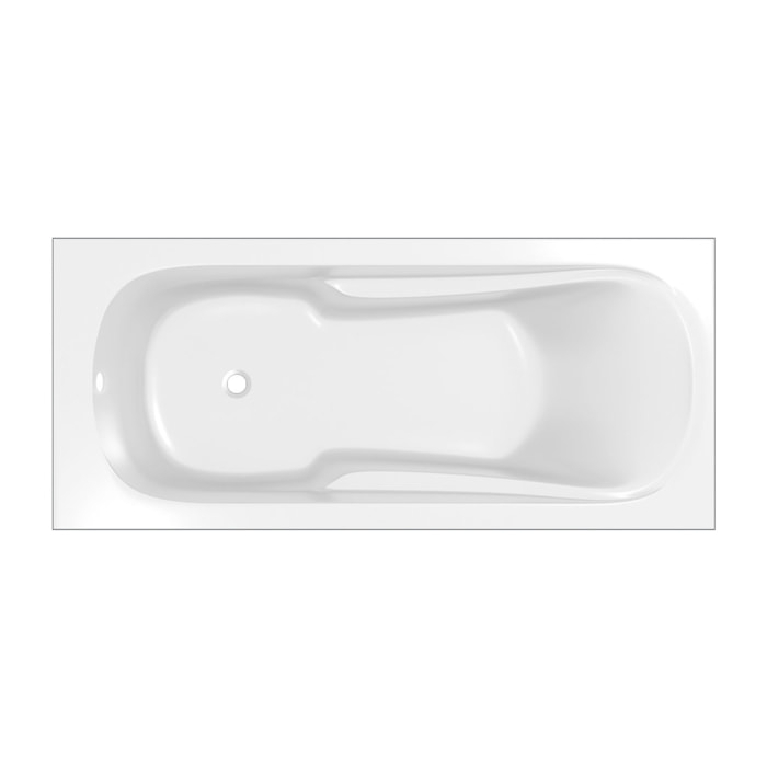 Baignoire rectangulaire 150x70x54cm - Acrylique et ABS Blanc - Dossier et accoudoirs intégrés