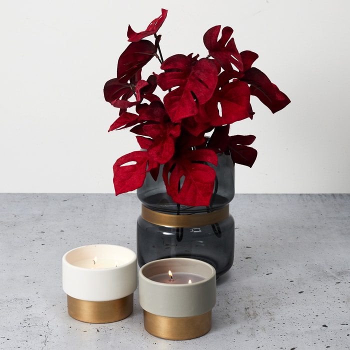 Bougie Parfumee Bicolore Dore D10.5cm