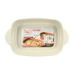 Plat à four en grès beige 27x16,5cm  OCTAVE