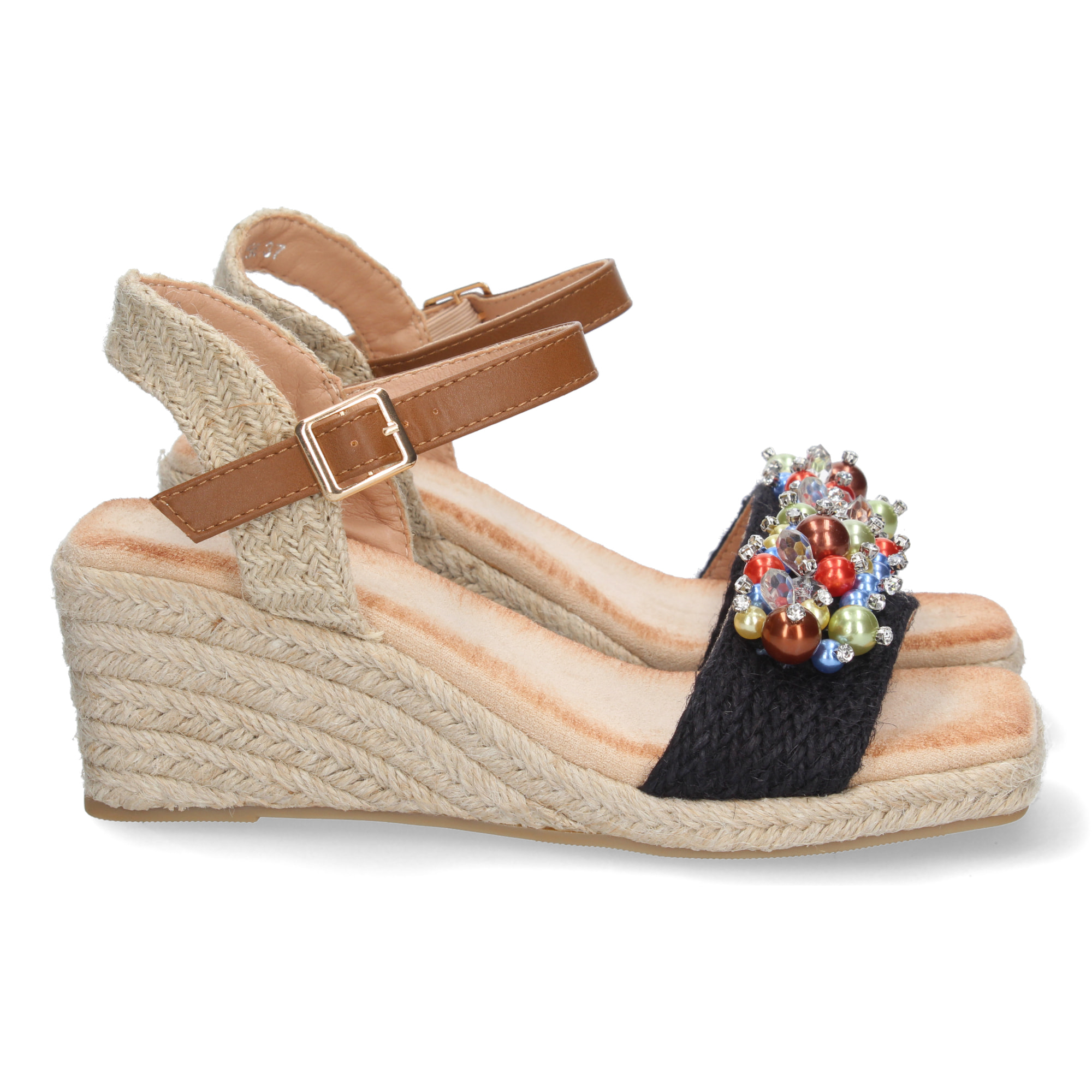 Sandalia de Cuña con Yute y Hebilla