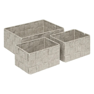 Lot de 3 paniers Lise beige