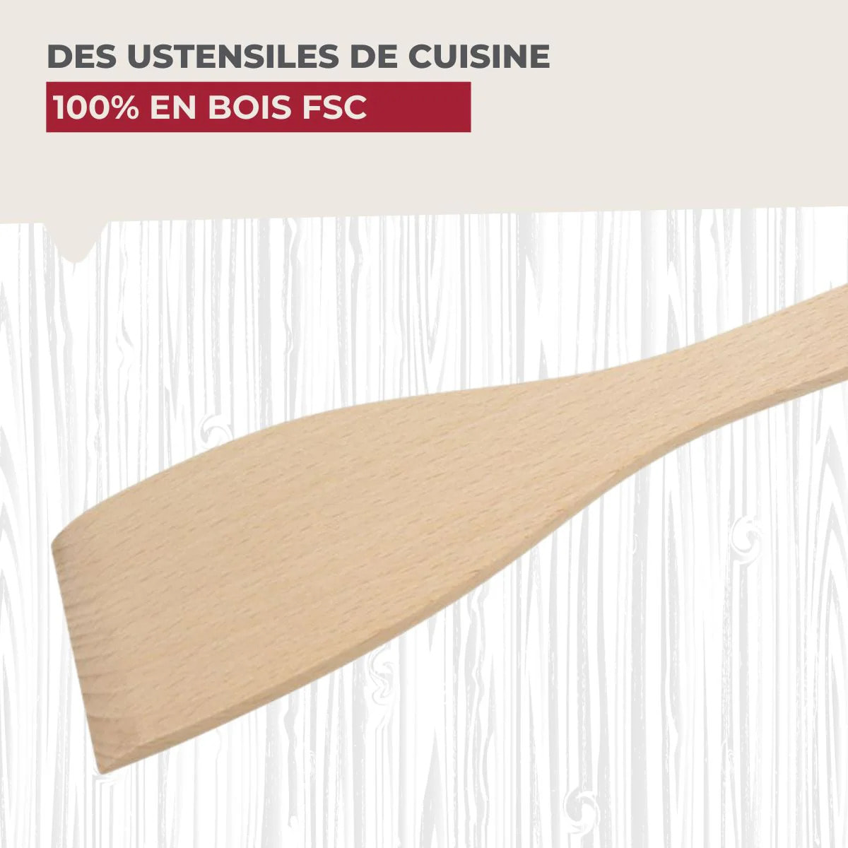 Set de 4 ustensiles de cuisine en bois FSC Fackelmann Eco Friendly