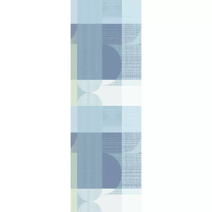 Chemin de table pur coton 220 g/m² motif jacquard vert bleu Mille textures bleu