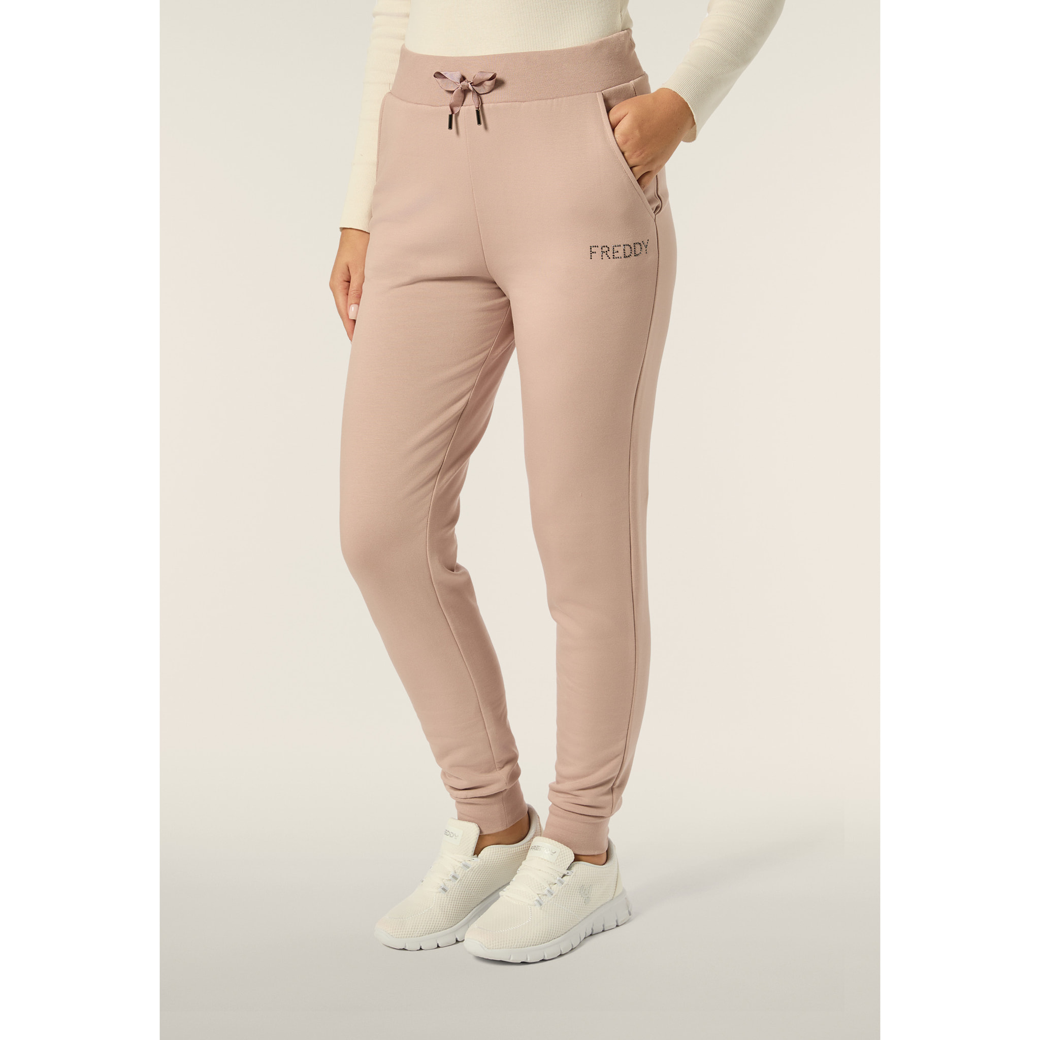 Pantalone Donna in Felpa Viscosa con Logo FREDDY in Strass