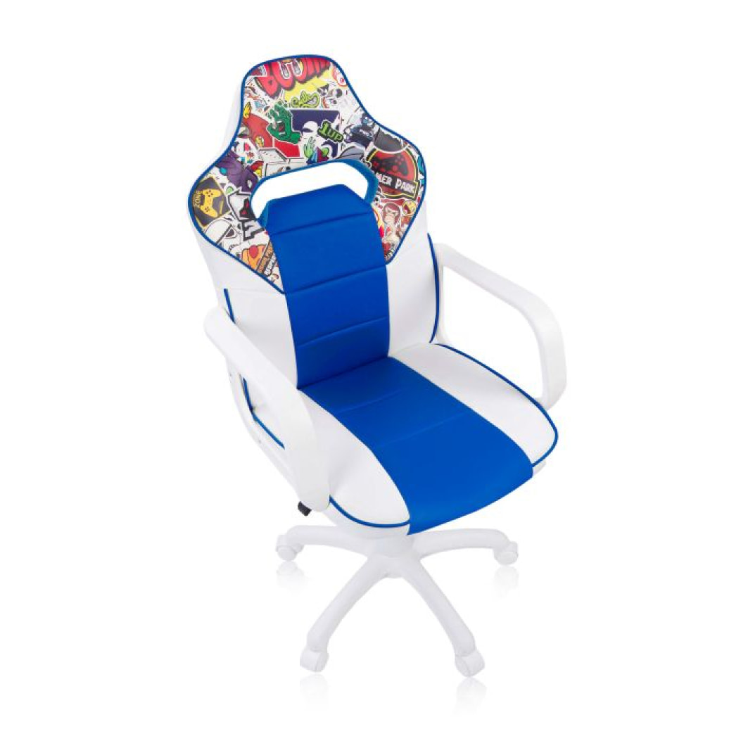 Silla gaming DRW Sticker Blanco Azul DRW