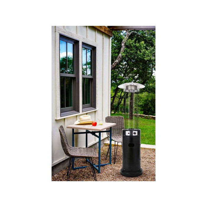 Parasol chauffant gaz ''Flamma'' 11 KW - Noir