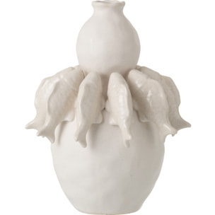 J-Line Vase Poisson - céramique - blanc cassé - small
