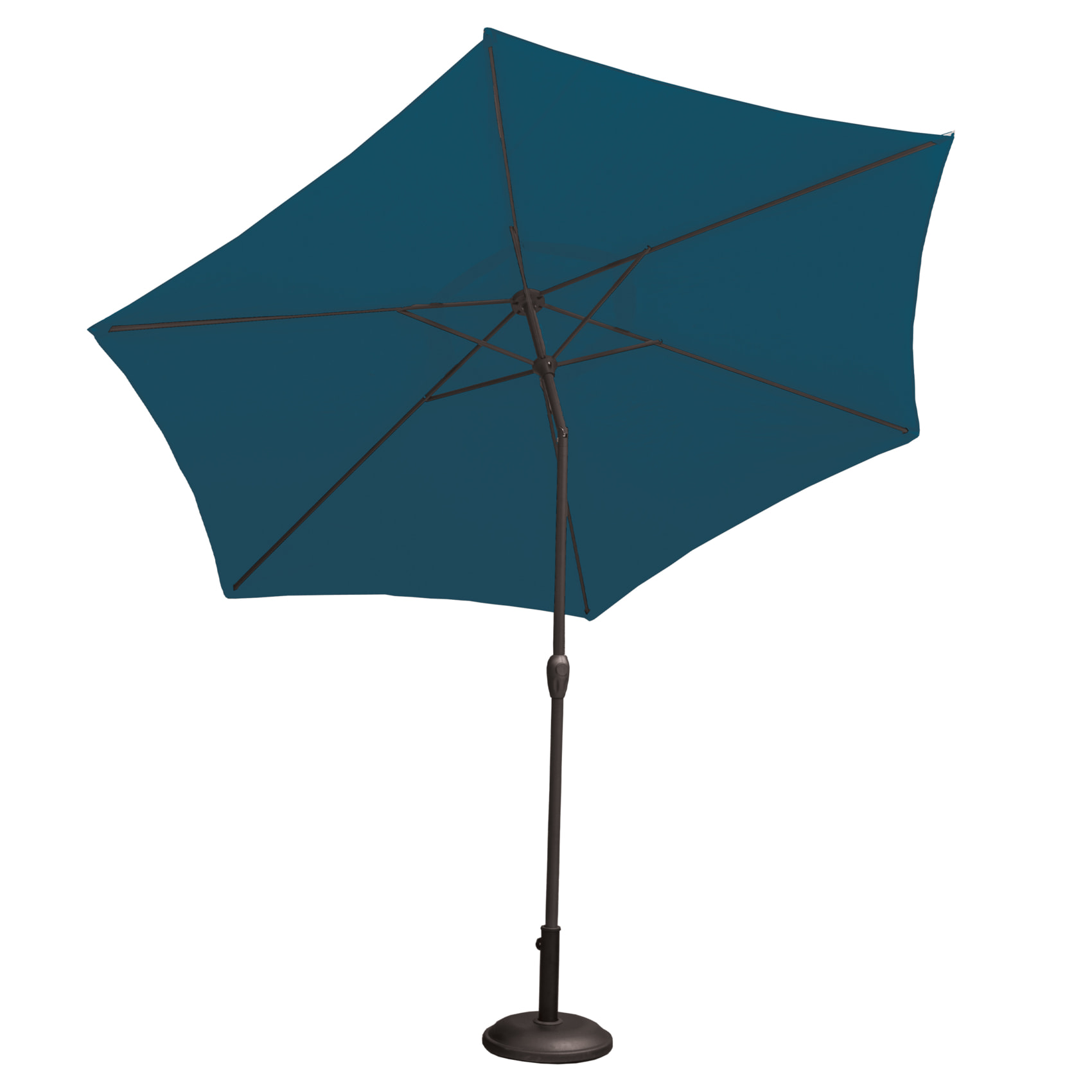 Parasol Centré et Inclinable Ø 3 m en Aluminium - Bleu Foncé