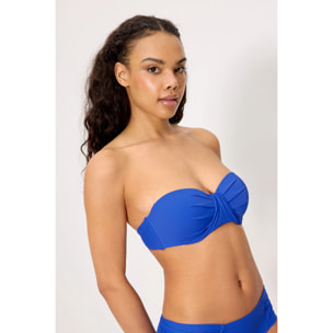 Top bikini bandeau Blu