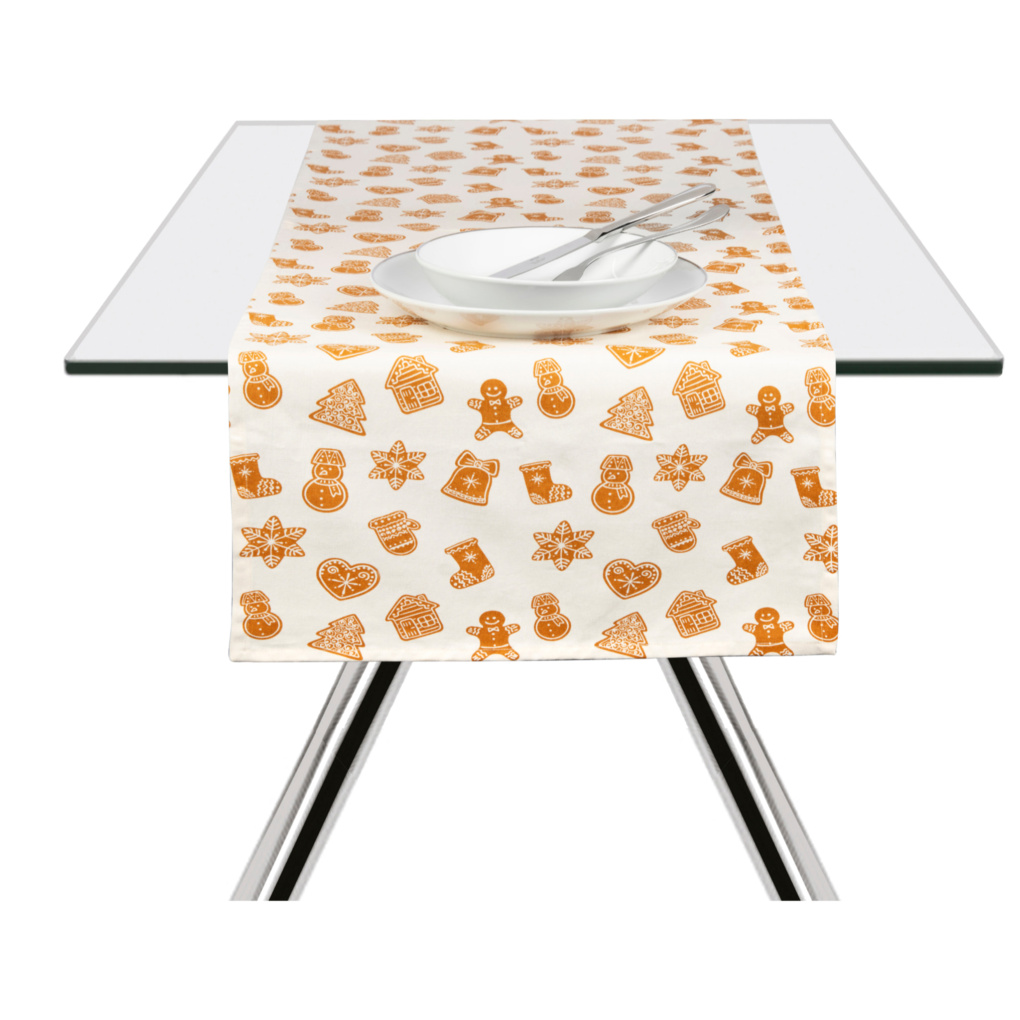 Set runner con 2 tovaglioli Excelsa – Wonderful Ginger, Cotone multicolore