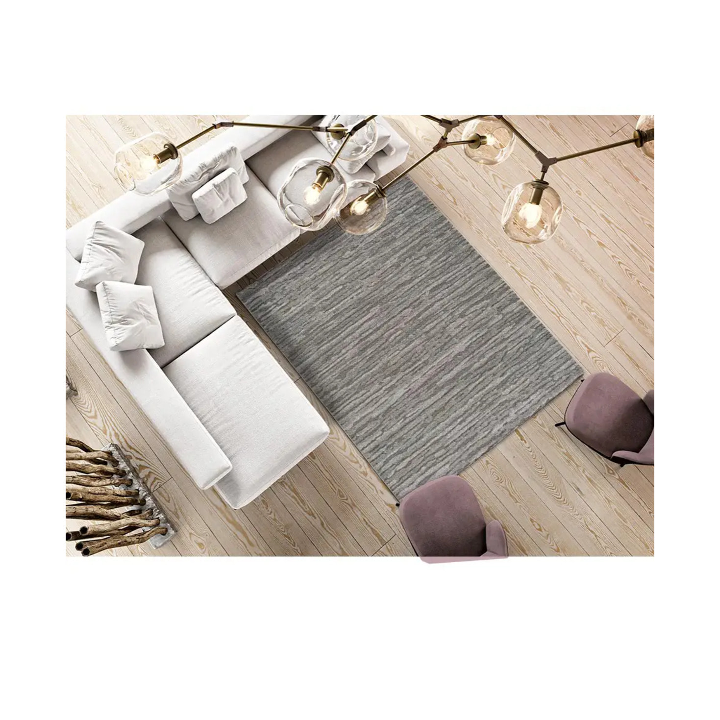 YEN Alfombra abstracta con relieve de pelo corto gris, varias medidas disponibles.