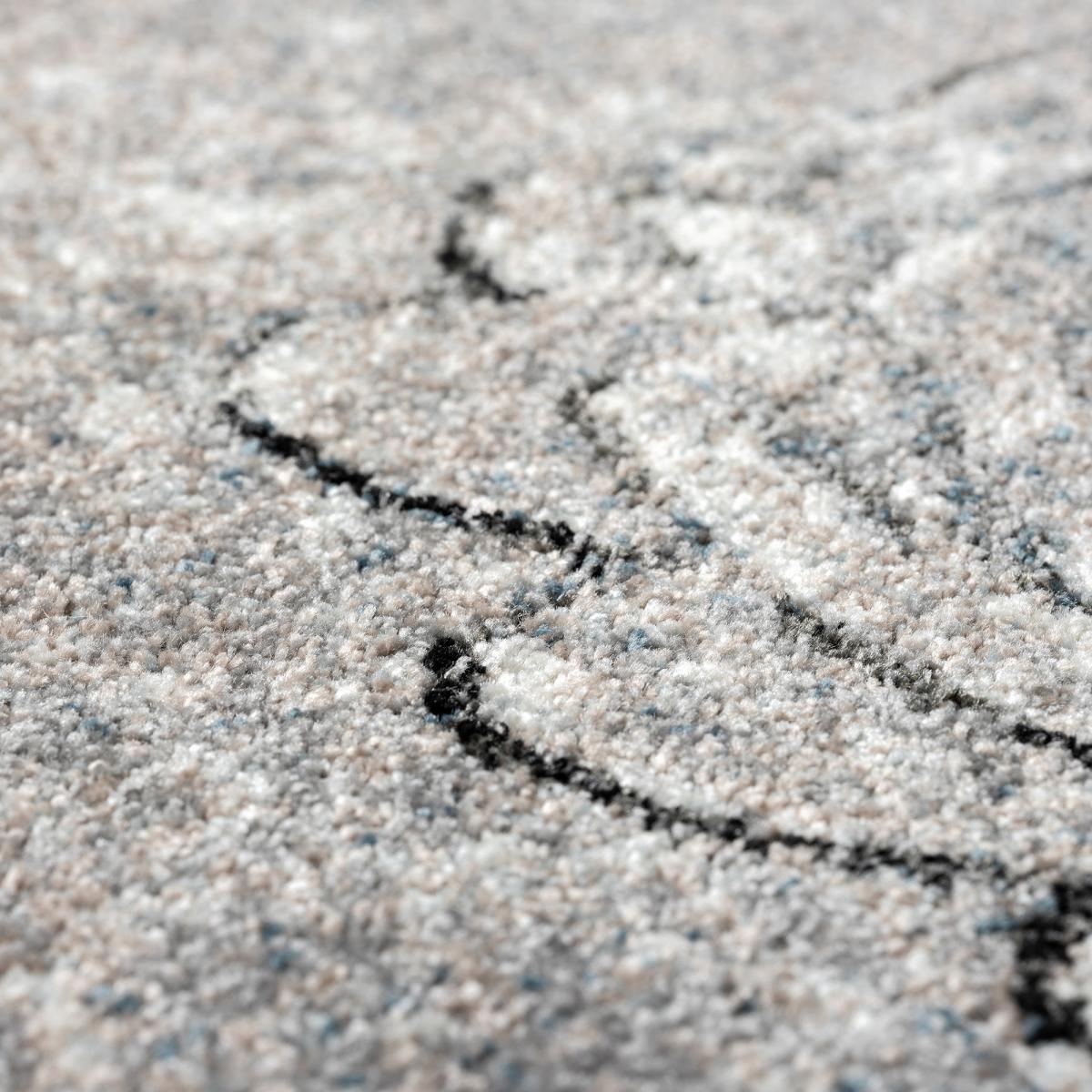 Tapis Pasa motif baroque gris et noir