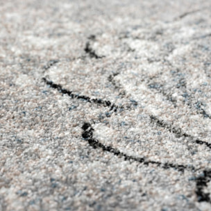 Tapis Pasa motif baroque gris et noir