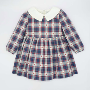 Vestido cuello blanco gaviota azul y rojo