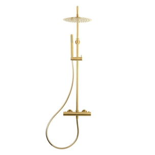 SAT DARK Colonne de douche avec Mitigeur Thermostatique, Or Brossé (SATDASSTKBZ)
