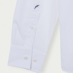 Camicia Uomo 1 Bottone Italiano Slim Popeline stretch Unito Bianco