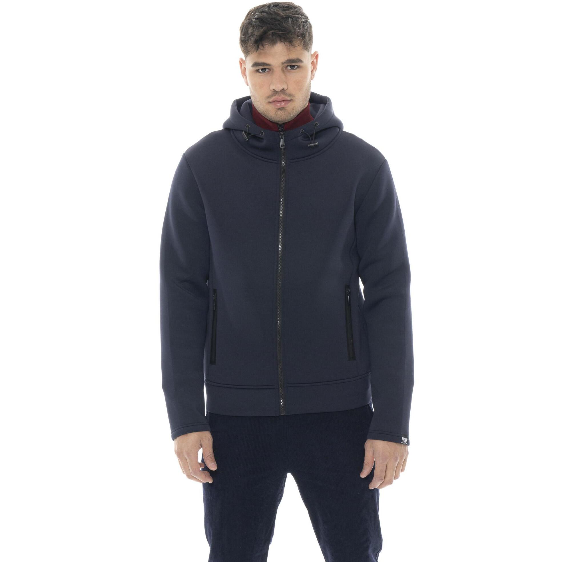 Giacca da uomo con cappuccio e zip, in neoprene Leone 1947 Soft Basic