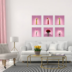 Stickers muraux 3D | Sticker Mural Autocollant effet 3D Les fleurs - Stickers adhésifs 3D Chambre Salon Trompe l'oeil