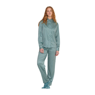 Pigiama donna lisette in raso con collo camicia Noidinotte