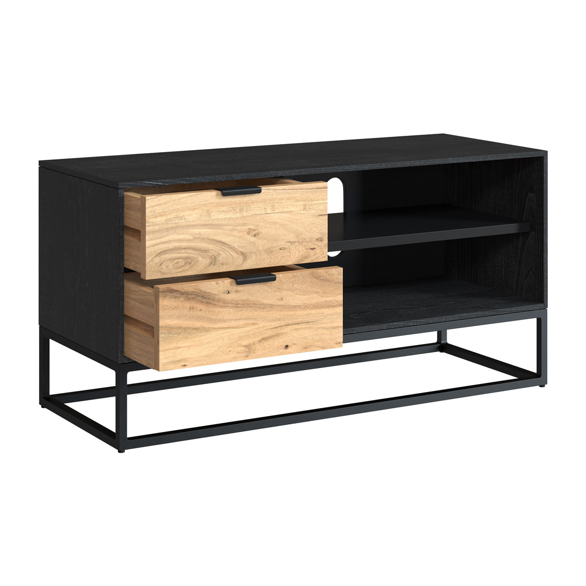 Meuble TV Jakson en bois d'acacia et métal 90 cm