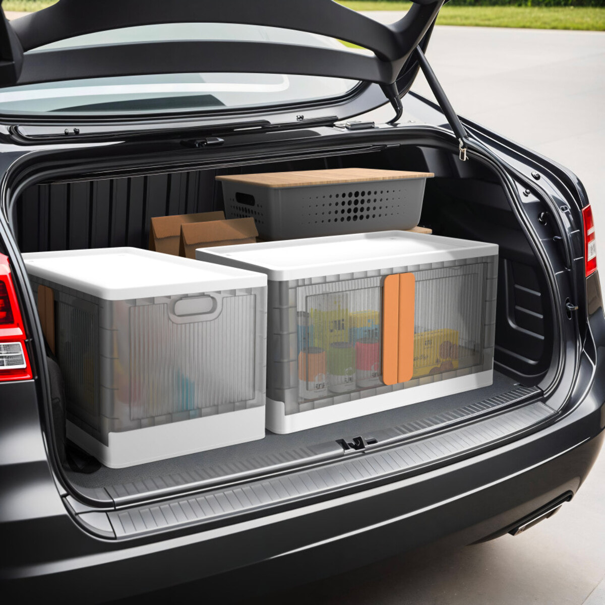 Boîtes de rangement empilables 72L - lot de 2