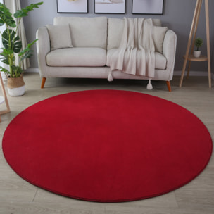 MOSCOU - Tapis rond uni Rouge