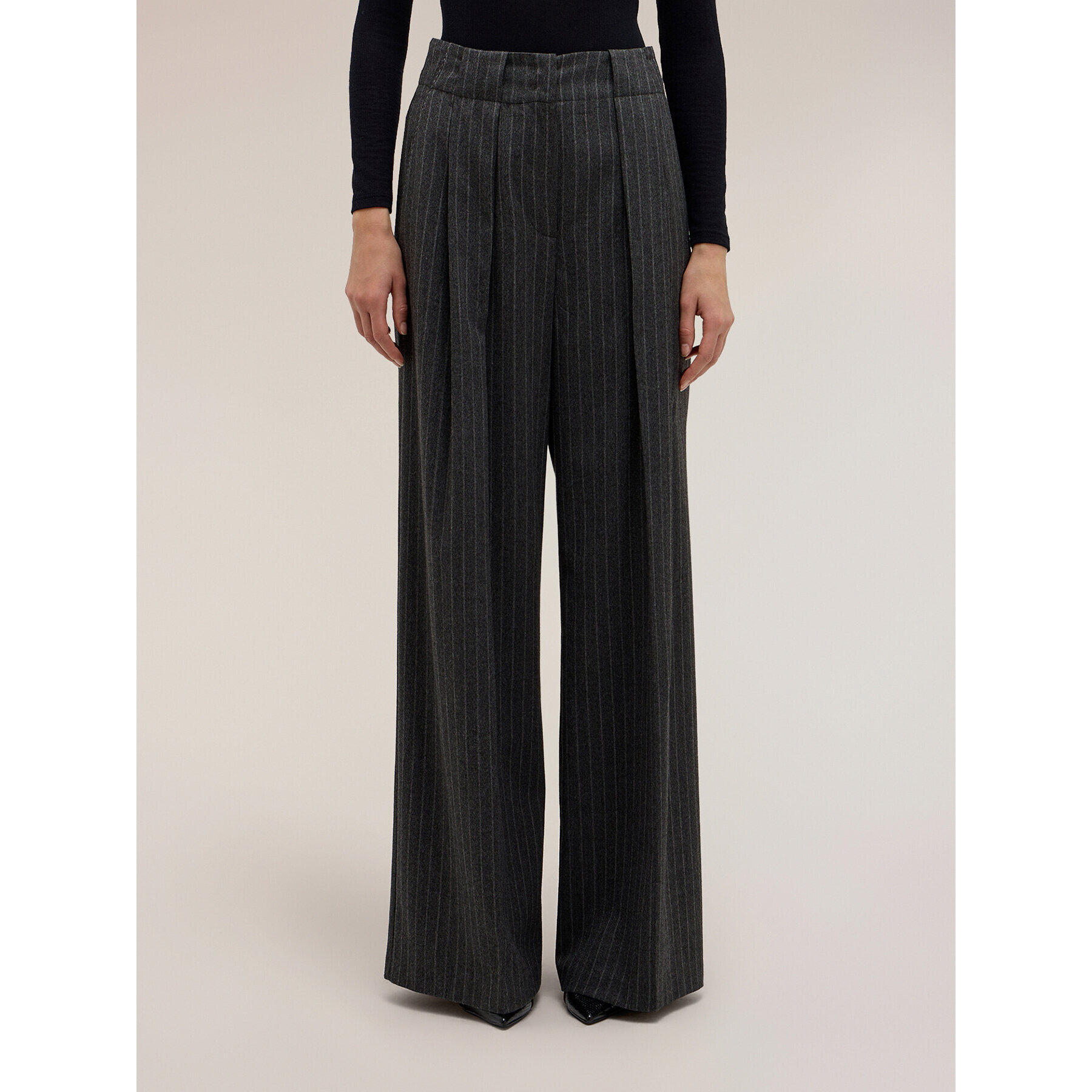 Motivi - Pantaloni palazzo gessati The Tailoring Lab - Grigio