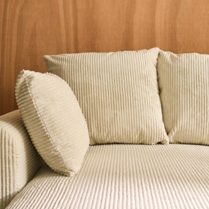 Canapé d'angle convertible réversible 3 places velours côtelé  ALMO