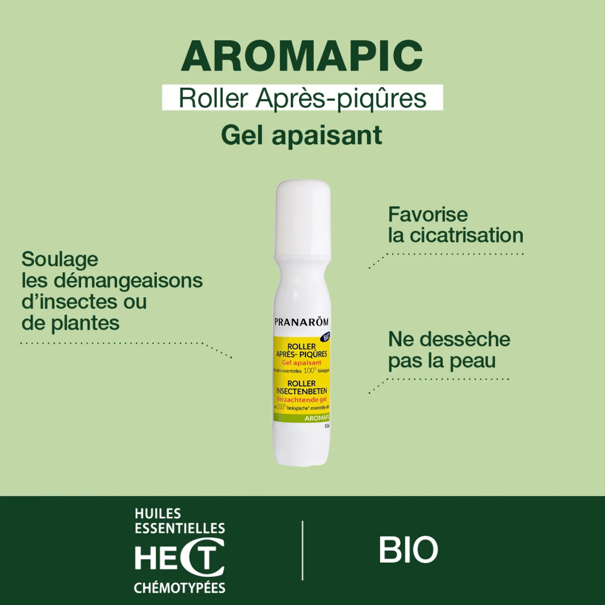 Pranarom - Spray répulsif anti-moustiques et tiques + roller après-piqûres - Bio - 2 PIECES