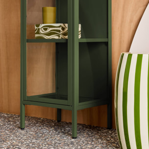 Buffet de rangement acier et verre trempé 1 porte 160cm ARKANSAS