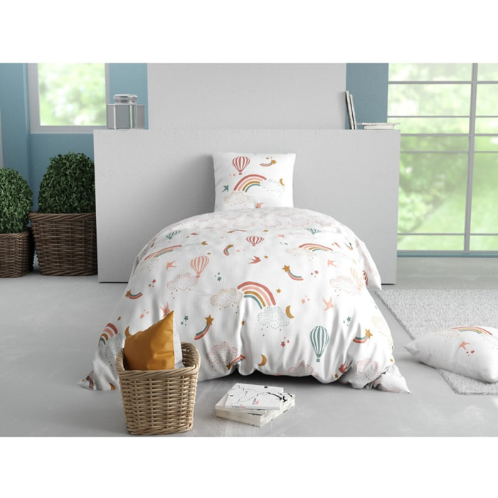 Parure housse de couette 2PCS en coton 57 fils - CELESTE