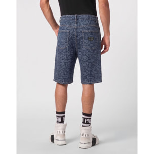 PHILIPP PLEIN Pantaloncini in denim Fermentera MONOGRAM