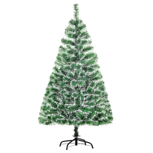 Sapin de Noël artificiel aspect enneigé Ø 75 x 150H cm 416 branches épines imitation Nordmann grand réalisme