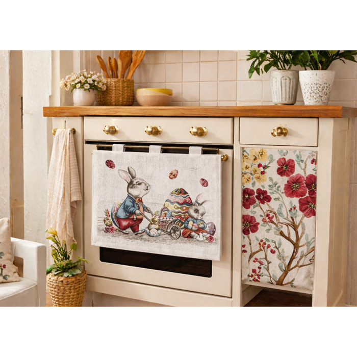 Copriforno Cucina Universale Cinigliato Copertura ProtezioneDecoarzione Forno Disegno Bunny Easter