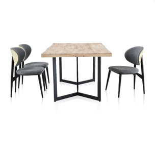 Mesa de comedor Jokul 150 Negro - Roble