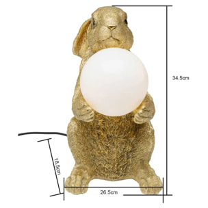 Lampe lapin assis doré Kare Design