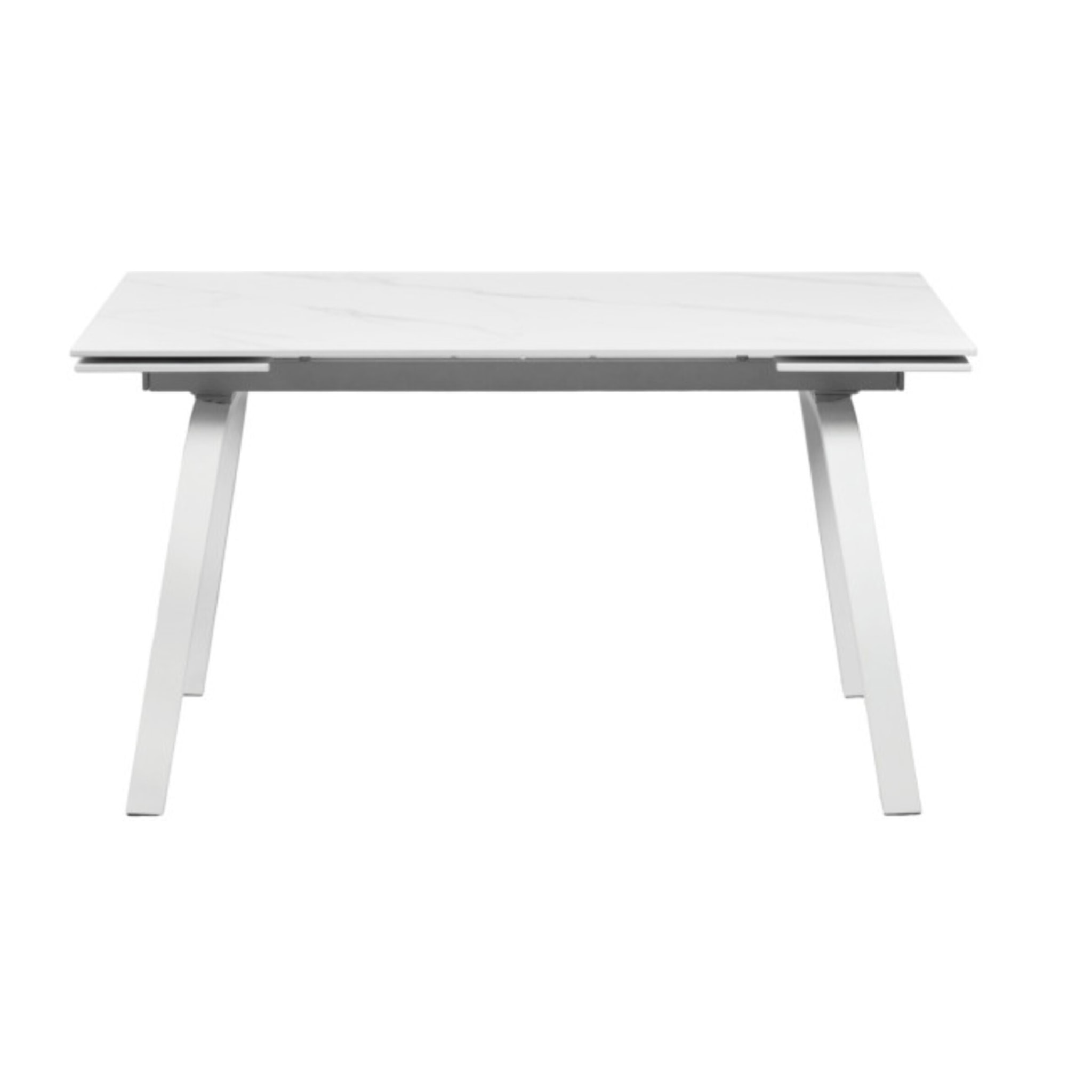 Table de repas en céramique extensible 140cm décor marbre blanc - FREE