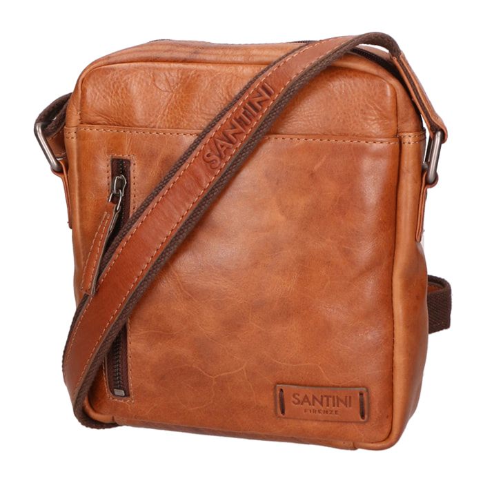 Borsa a tracolla unisex In Vera pelle Made in Italy 20x23x4 cm