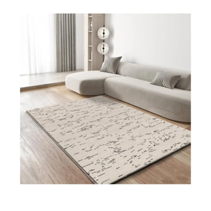 RETRO Alfombra pelo corto con formas abstractas en blanco y negro, varias medidas disponibles.