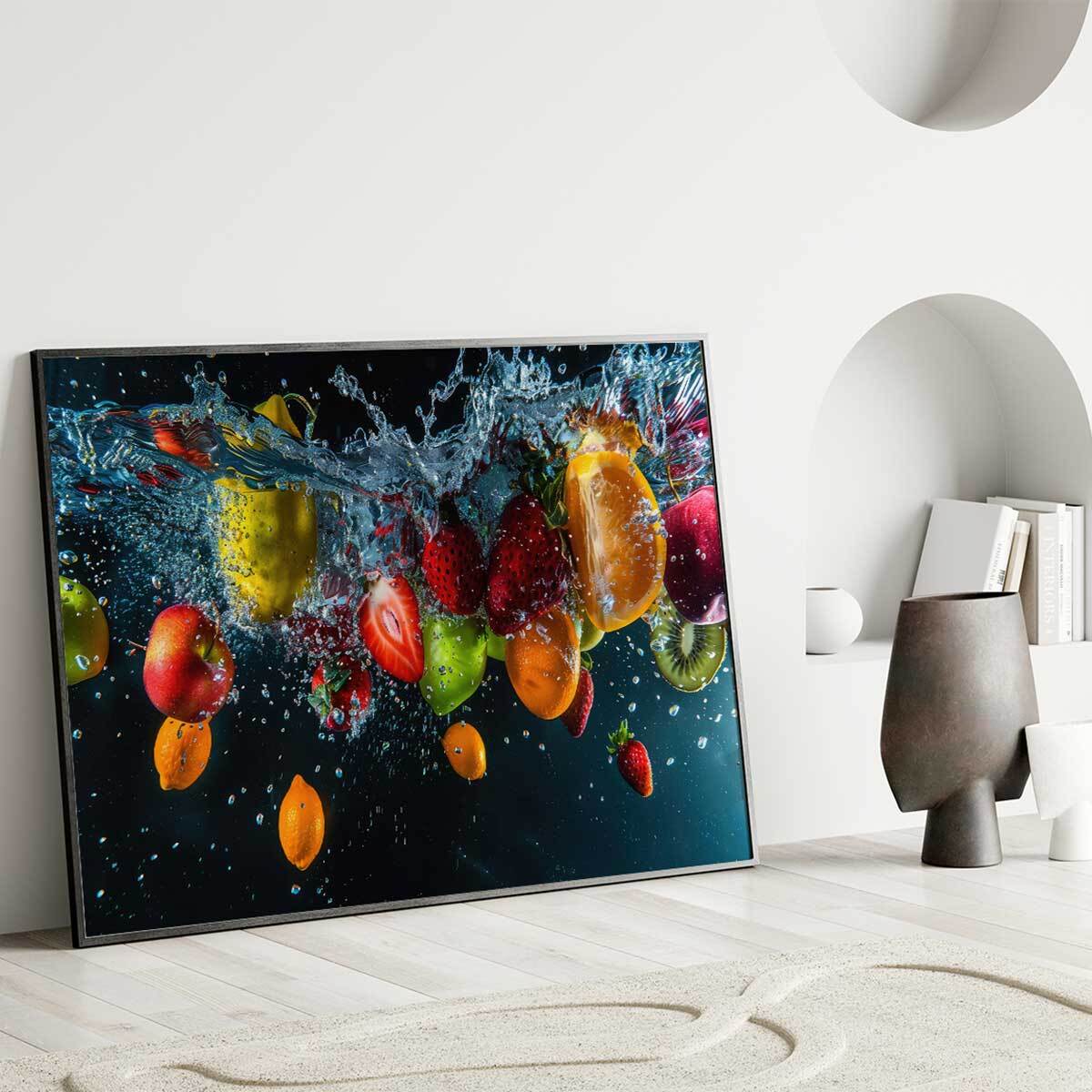 Affiche encadrée fruits intense Affiche + cadre en métal - Noir