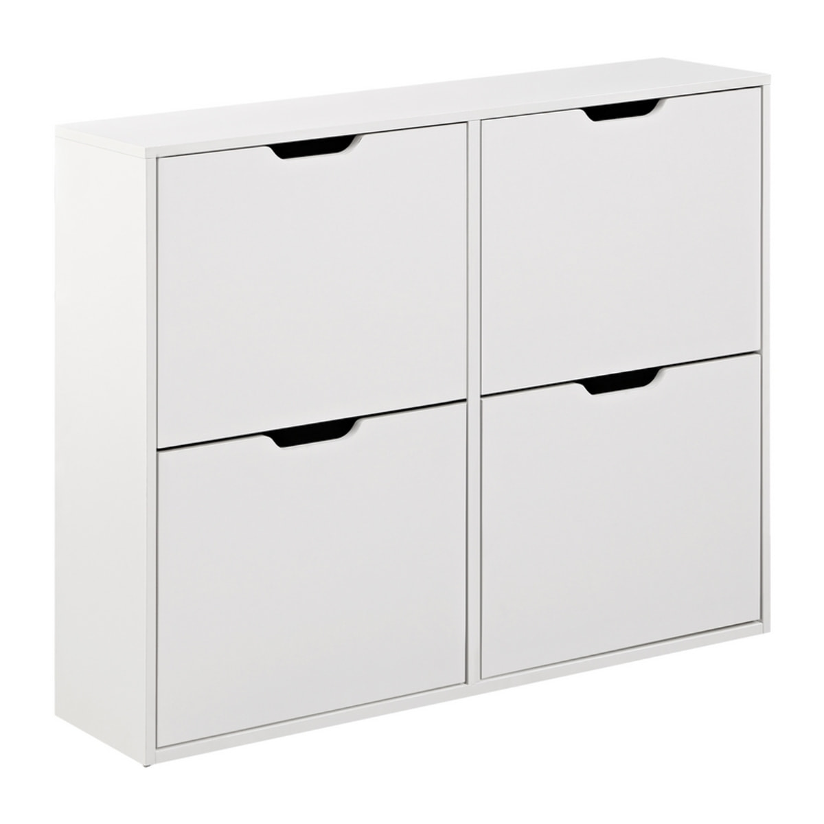 Scarpiera orizzontale 4 ante bianca in legno melaminico - Sky