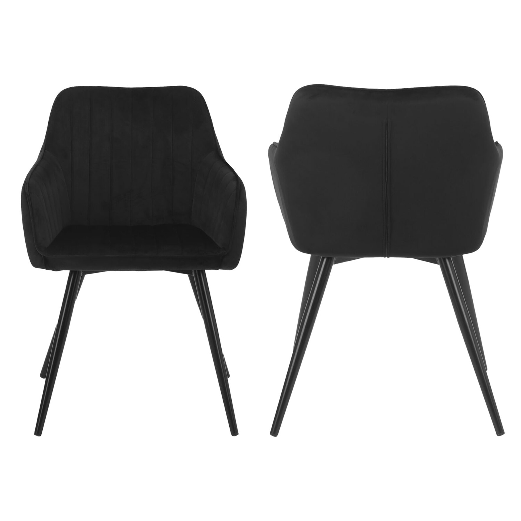 Chaise en velours BERTILLE noire