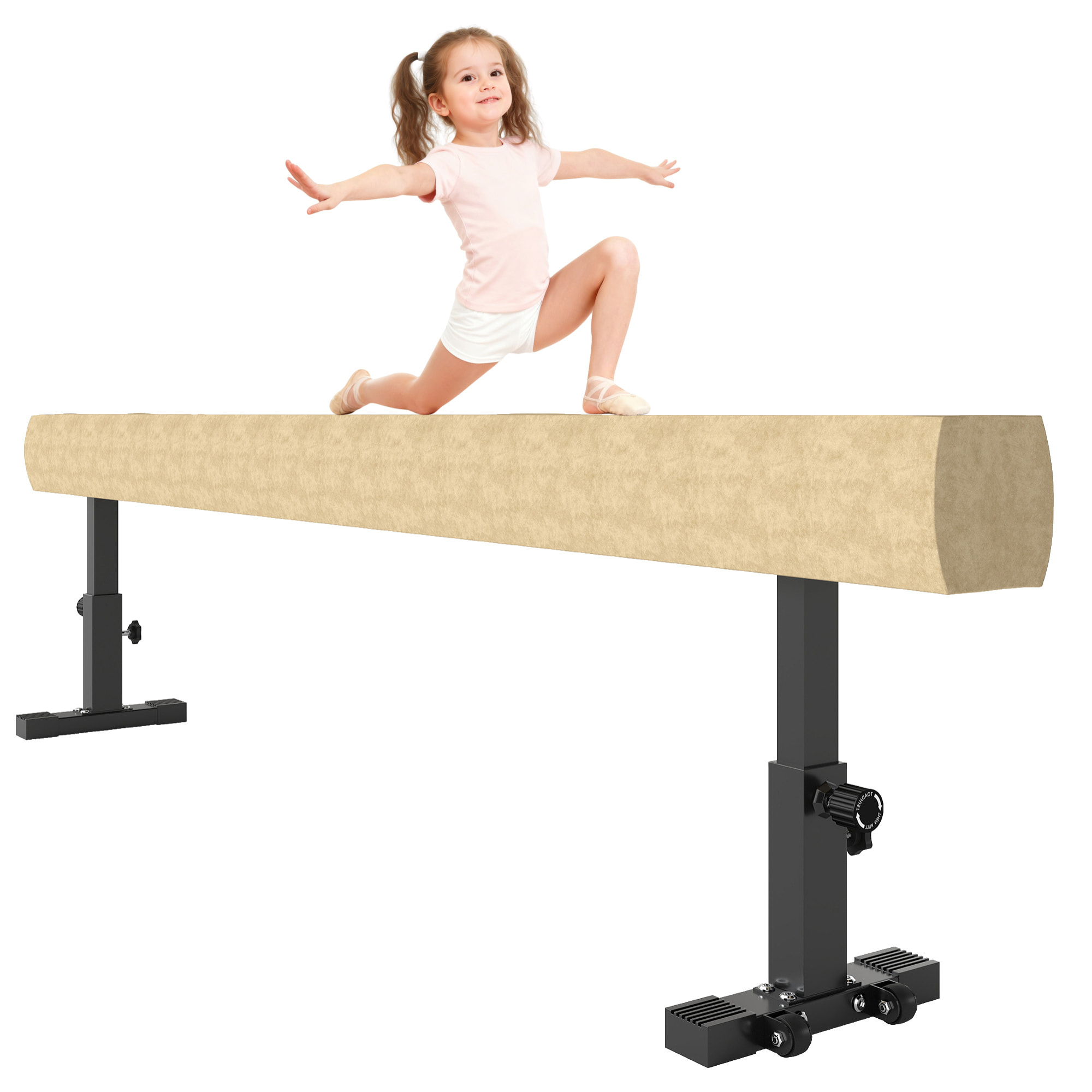Poutre de gymnastique hauteur réglable pieds antidérapants 226 x 31 x 44/51/59H cm