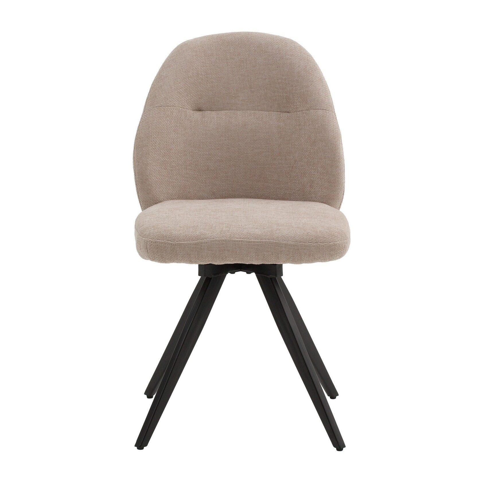 Set di 4 sedie girevoli ZENNENDAL in tessuto beige e gambe in metallo nero