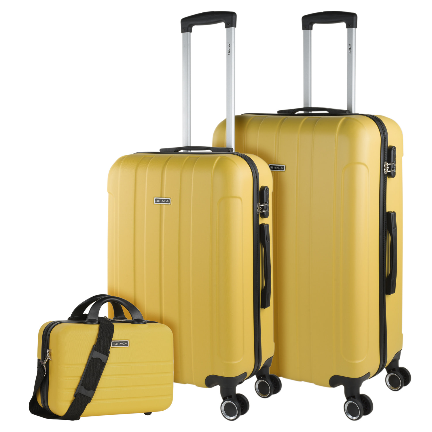 Juego De Maletas Rígidas Abs Itaca Havel Amarillo