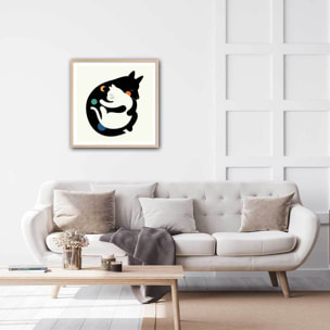 Affiche enfant hugs cats Affiche + cadre en bois - Chêne