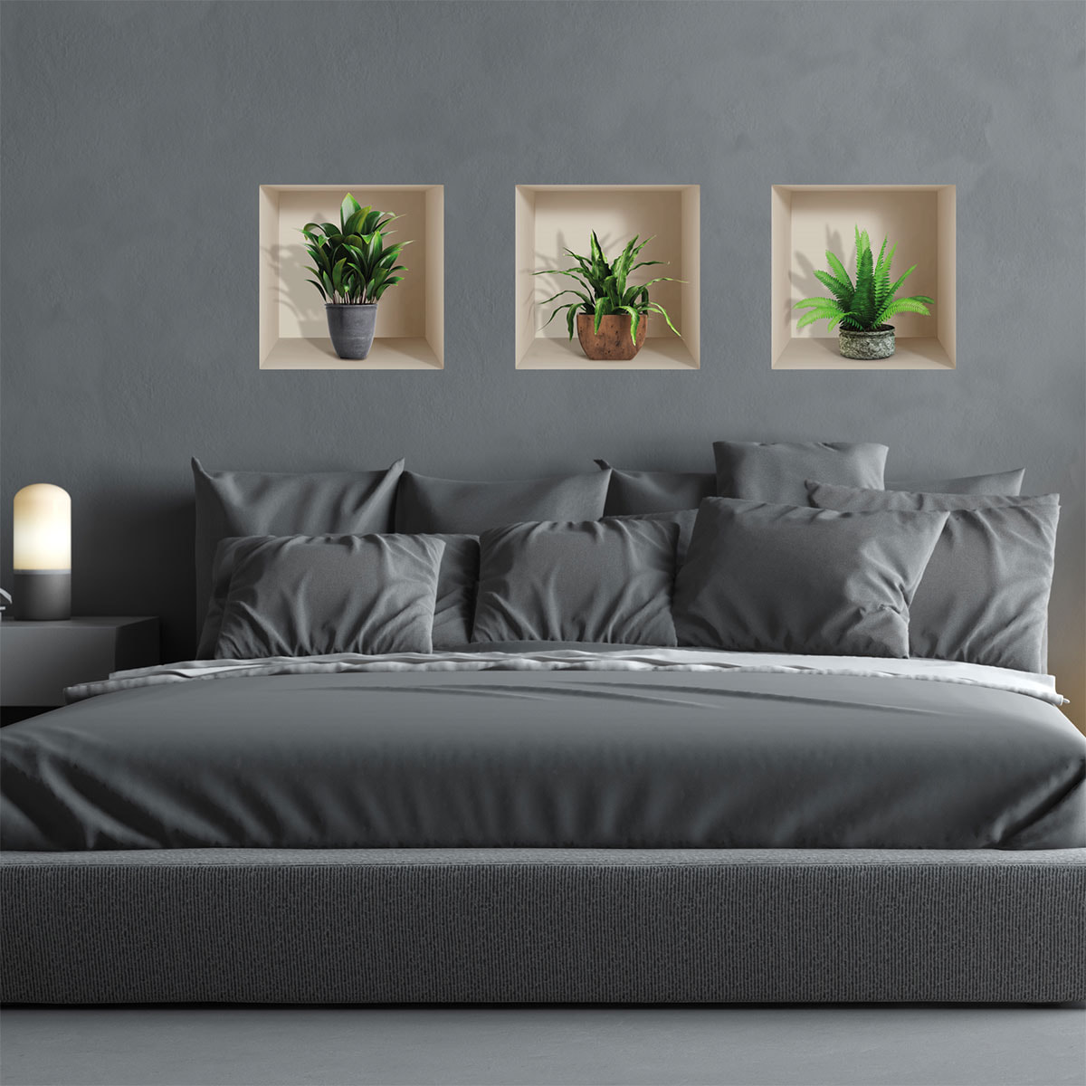 Stickers muraux 3D | Sticker Mural Autocollant effet 3D plantes tropicales d'intérieur - Stickers adhésifs 3D Chambre Salon Trompe l'oeil