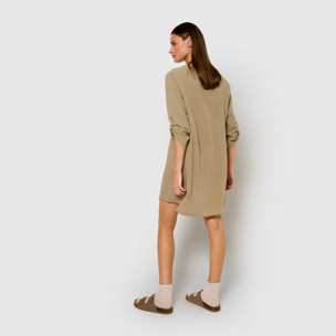 Vestido corto algodón liso cuerda